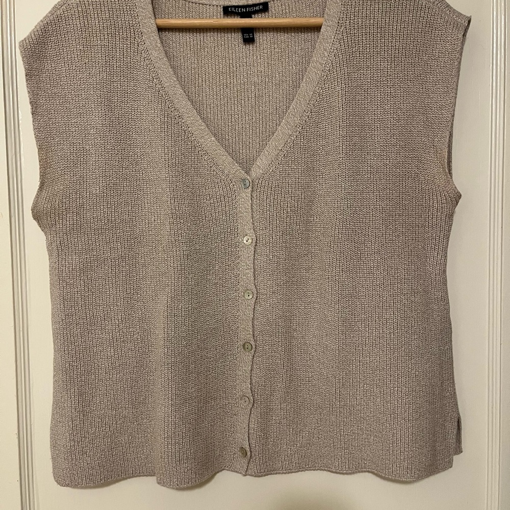 Eileen Fisher Peruvian Organic Cotton Crepe Vest